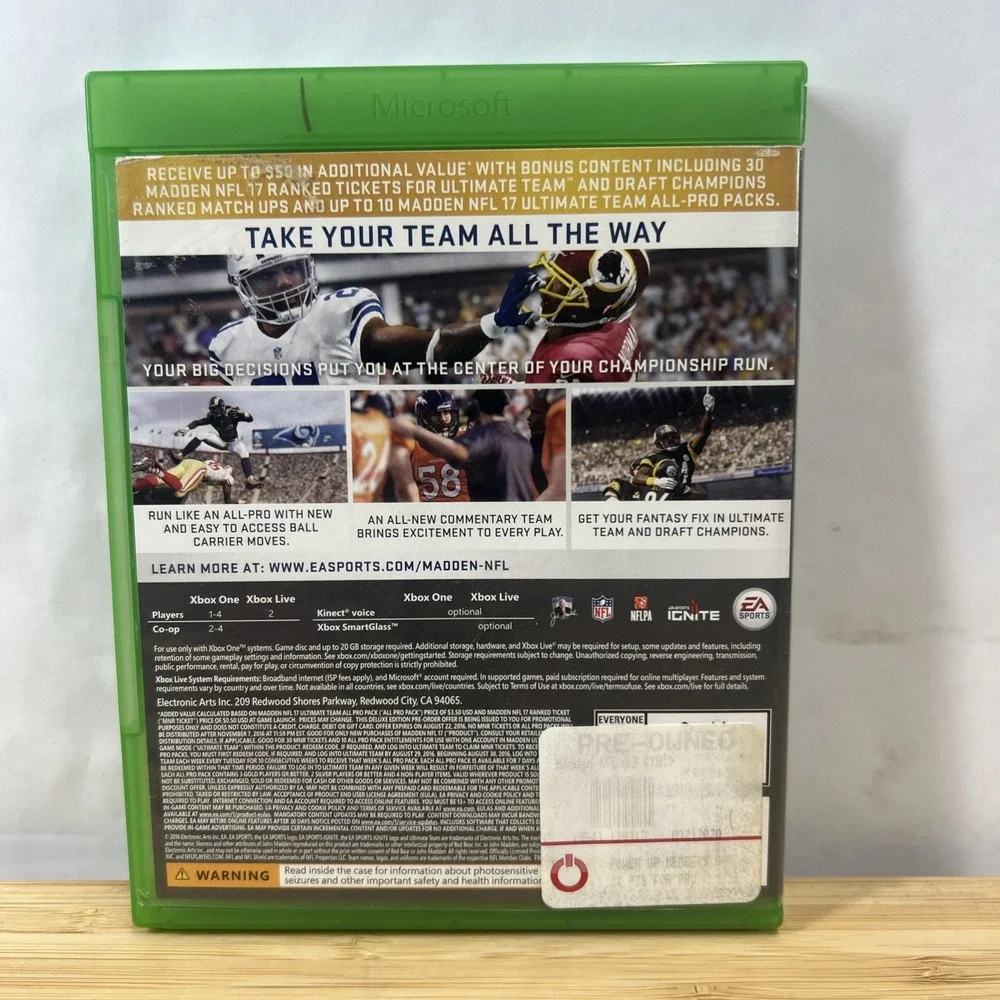 Madden NFL 17: Deluxe Edition (Microsoft Xbox‎ One, 2016) CIB
